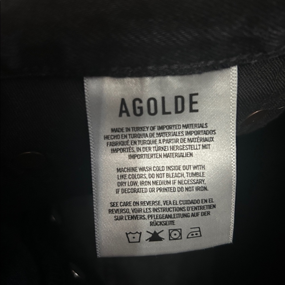 Agolde Black Denim Jean Shorts - Picture 3 of 9